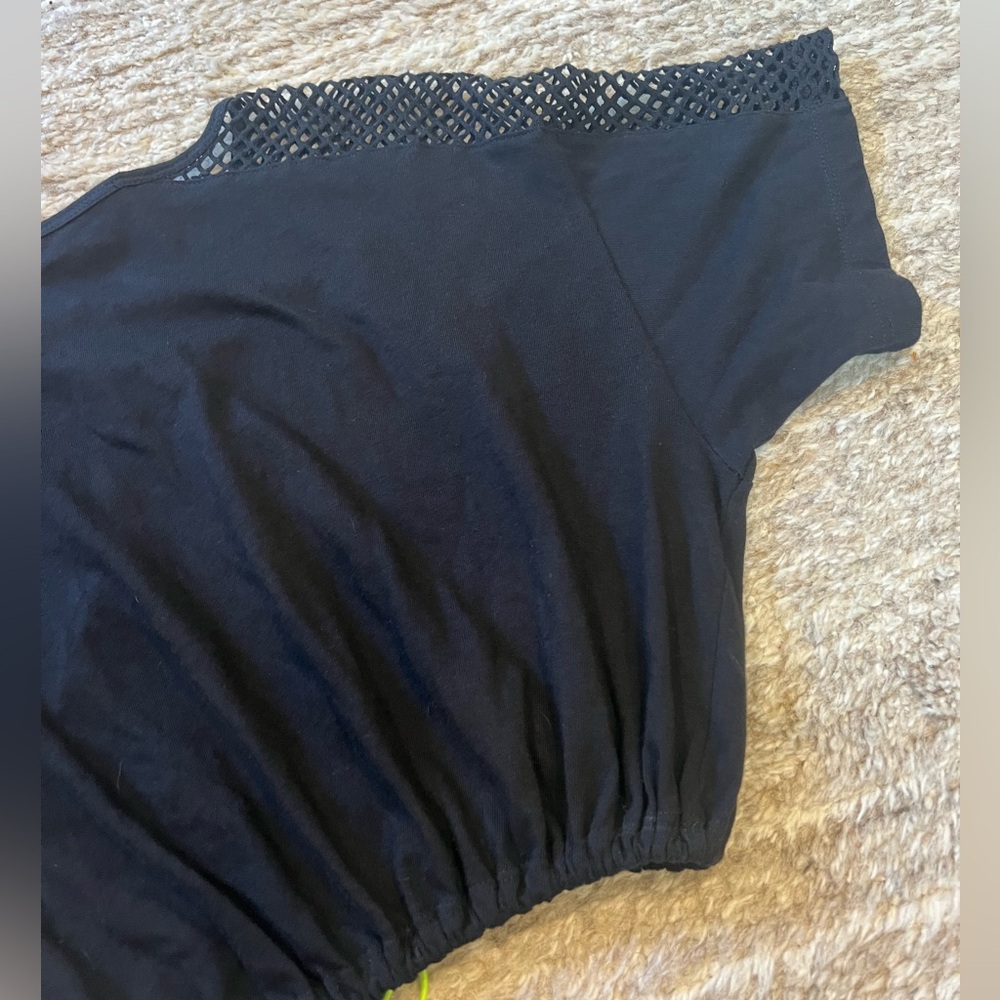 Black Mesh Crop Top - Picture 7 of 8